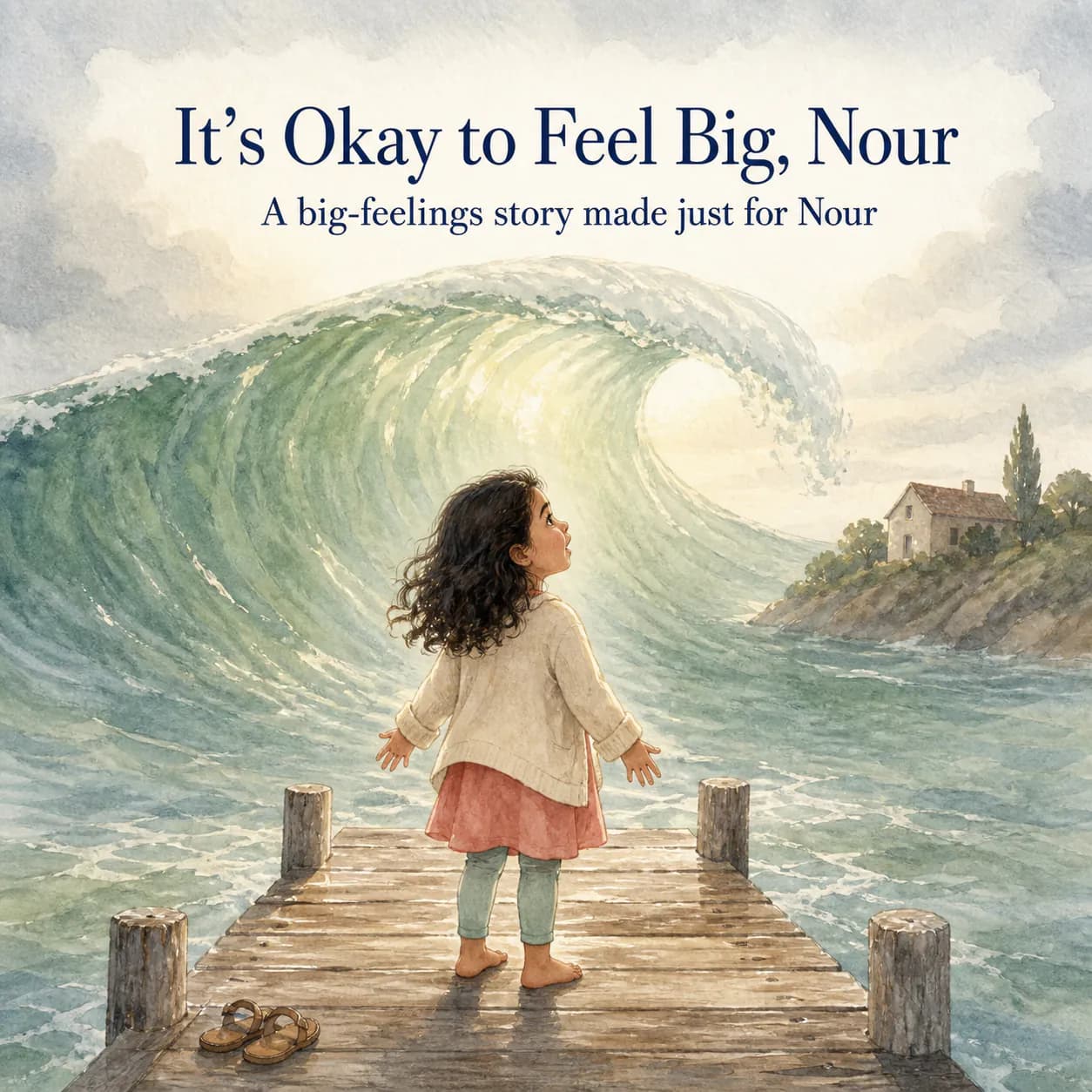 Personalized hardcover book cover for It's Okay to Feel Big, Nour