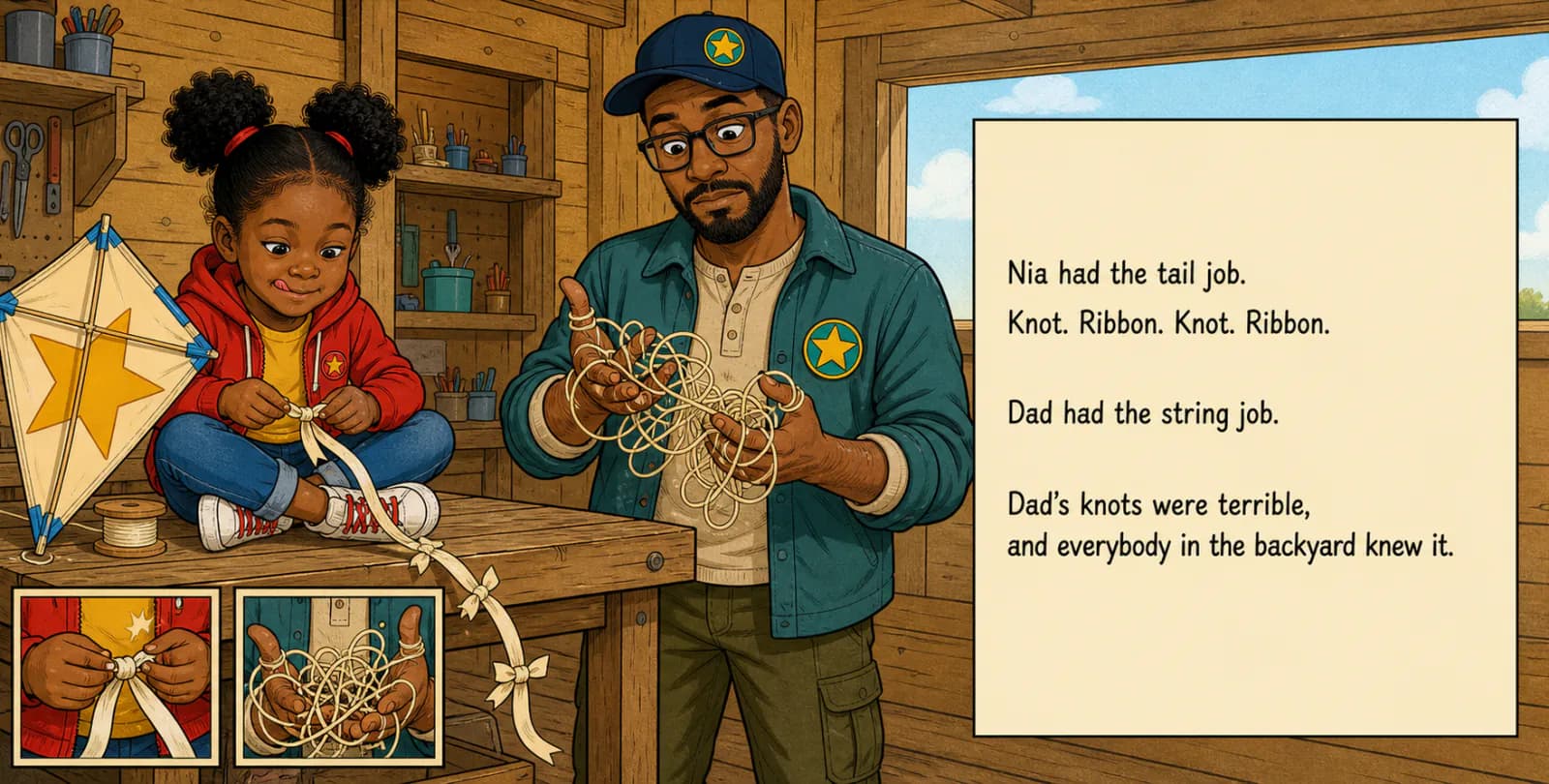 Personalized duo storybook spread illustrating Both get a real job from The Team-Up