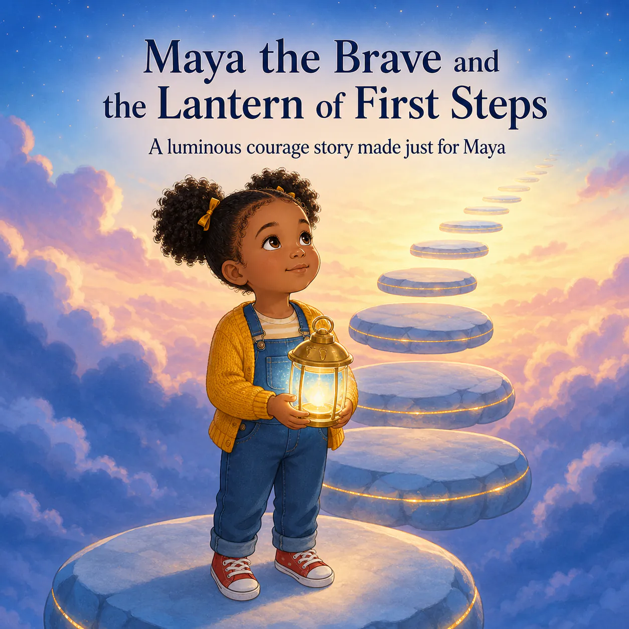 Personalized book cover for The Lantern of Brave Things in Anime illustration style