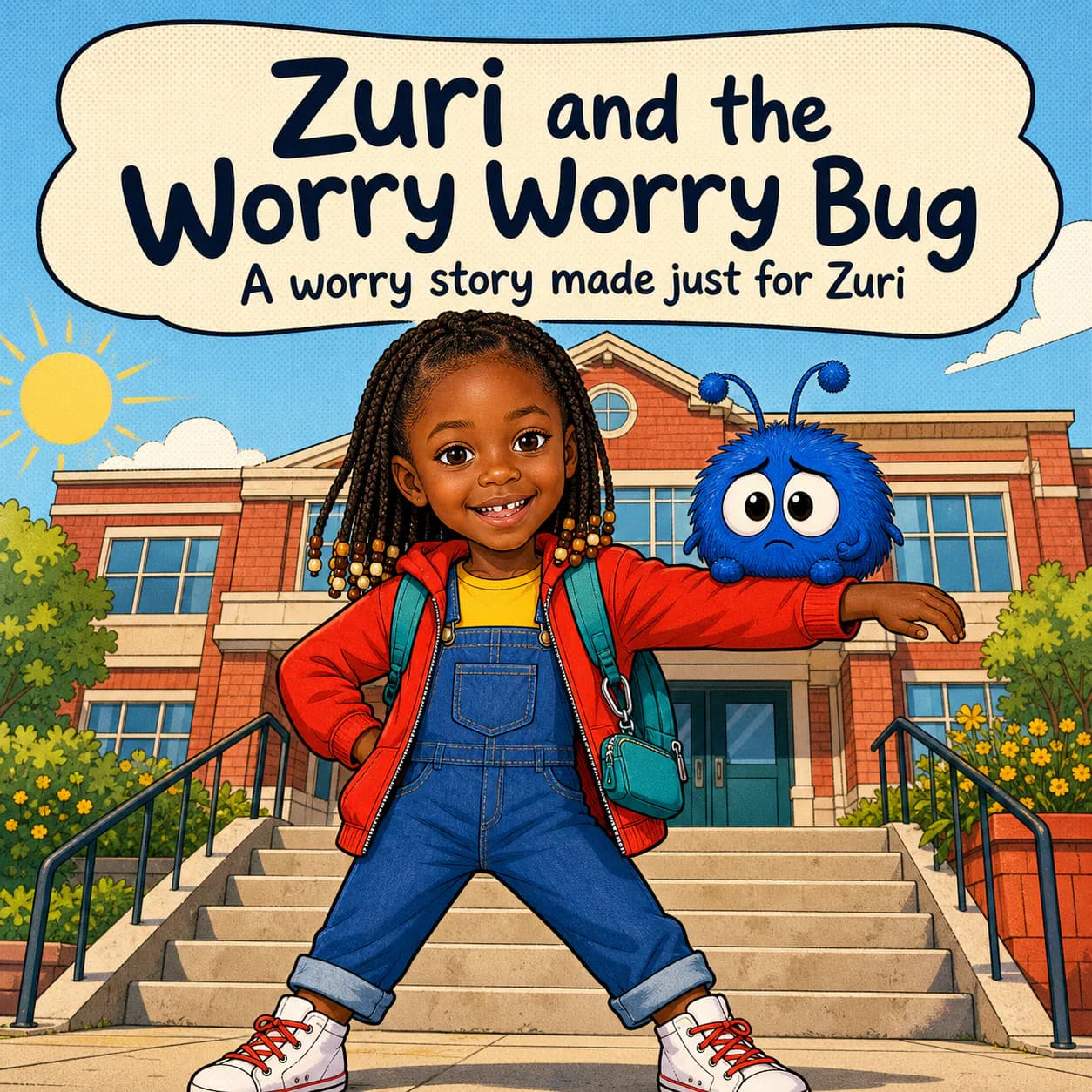 Personalized book cover for The Worry Worry Bug