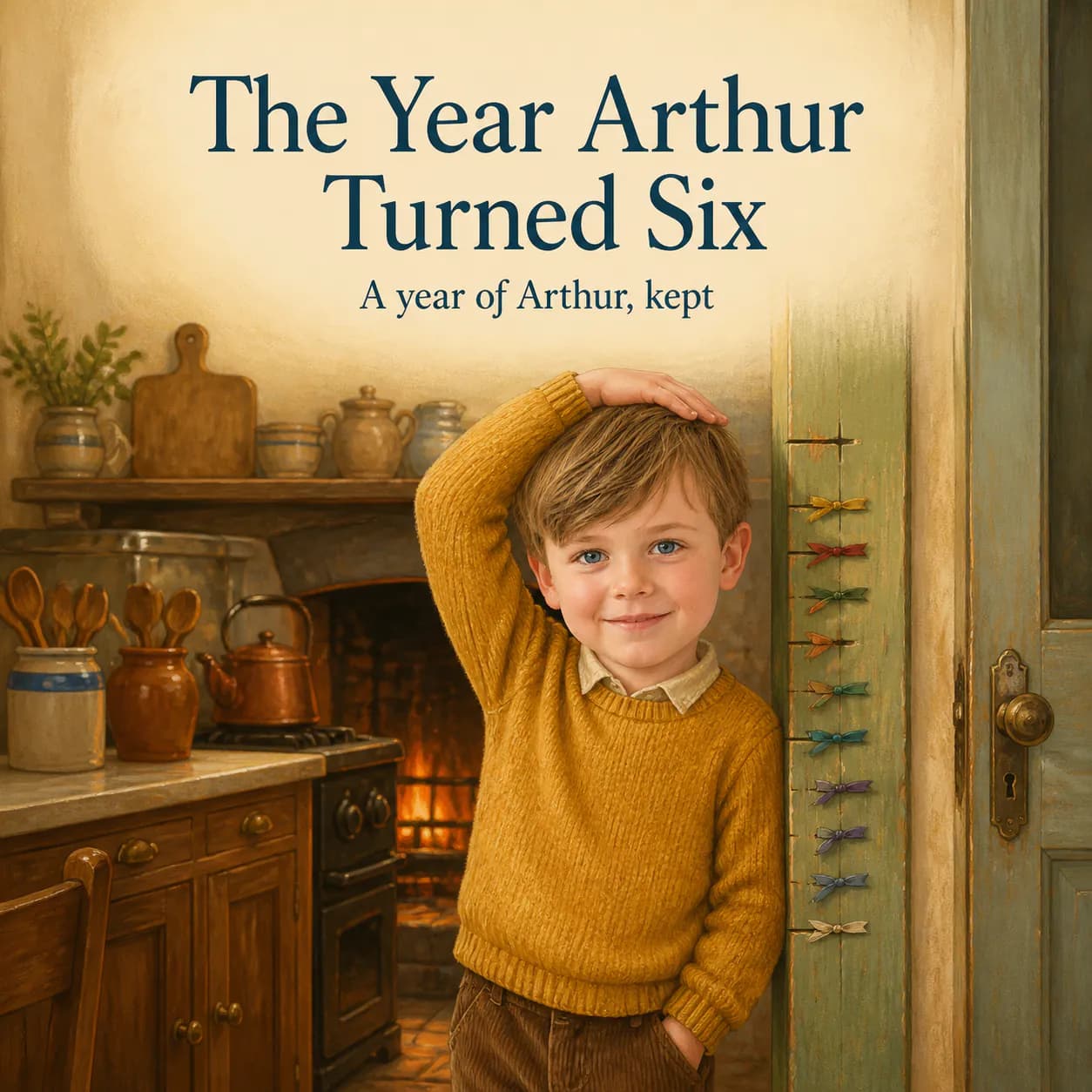 Personalized book cover for The Year Arthur Turned Six in Classic Storybook illustration style