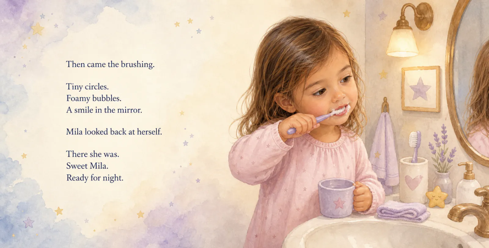 Personalized storybook inside spread 4 from Goodnight, Mila
